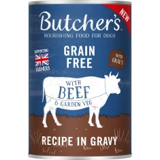 Вологий корм для собак Butcher's Original Recipe in Gravy шматочки з яловичиною в соусі 400 г (5011792007592)