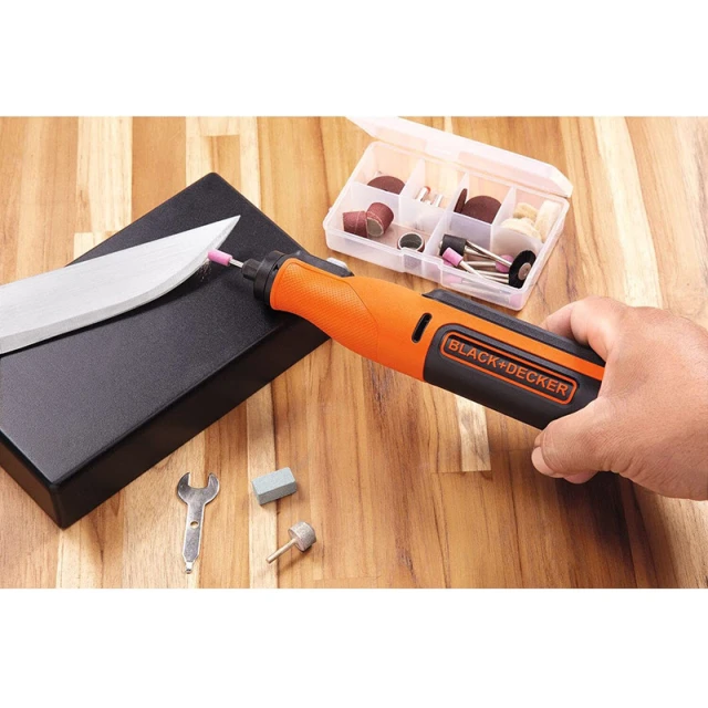 Гравер акумуляторний Black&Decker BCRT8IK 8V з кейсом (BCRT8IK-XJ)