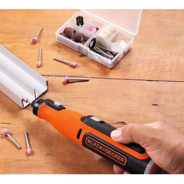 Гравер акумуляторний Black&Decker BCRT8IK 8V з кейсом (BCRT8IK-XJ)
