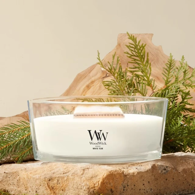 Свічка WoodWick White Teak еліпса (5038581062129)