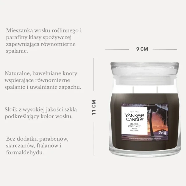 Свечка средняя YANKEE home Black Coconut (5038581125039)