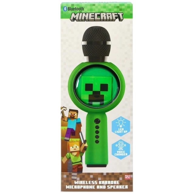 Мікрофон караоке OTL Minecraft Creeper з бездротовим динаміком (MC1240)