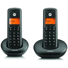 Телефон стаціонарний безпровідний Motorola E202 2шт Black (107E202)