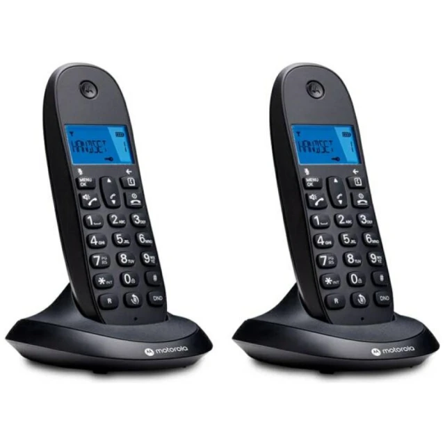 Телефон стаціонарний безпровідний набір 2 шт. Motorola C1002CB+ Black (107C1002CB+)