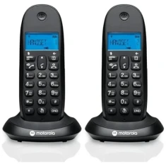 Телефон стаціонарний безпровідний набір 2 шт. Motorola C1002CB+ Black (107C1002CB+)
