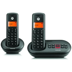 Телефон стаціонарний безпровідний набір 2 шт. Motorola E212 Black (107E212)