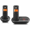 Телефон стаціонарний безпровідний набір 2 шт. Motorola E212 Black (107E212)