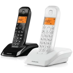 Телефон стаціонарний бездротовий Motorola S1202 2 шт. Black White (107S1202WB)