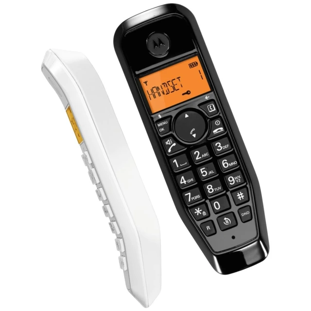 Телефон стаціонарний бездротовий Motorola S1202 2 шт. Black White (107S1202WB)