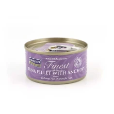Вологий корм для котів FISH4DOGS Fish4Cats Finest філе тунця з анчоусами 70 г (5056008802066)