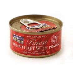 Вологий корм для котів FISH4DOGS Fish4Cats Finest філе з тунця з креветками 70 г (5060084829572)