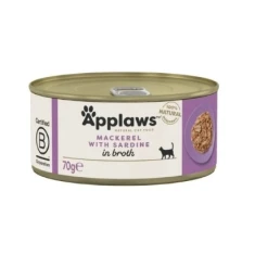 Вологий корм для котів Applaws Natural з скумбрією та сардиною в бульйоні 70 г (5060333433451)