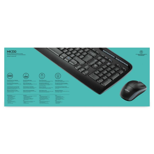 Комплект клавіатура + миша Logitech Wireless Combo MK330 бездротовий (5099206033658)
