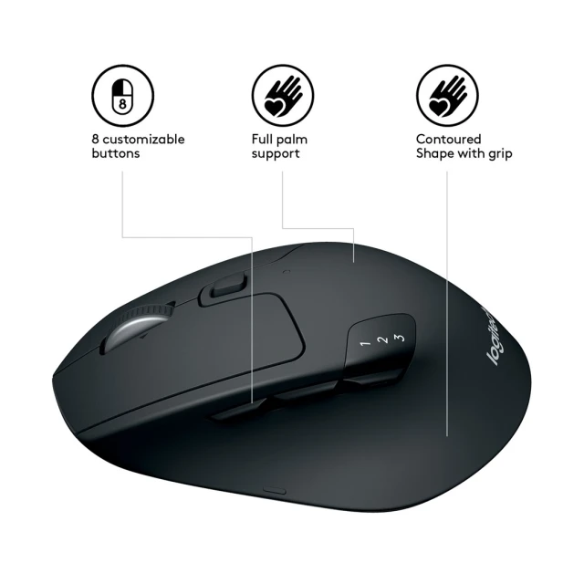 Мышь Logitech M720 Triathlon беспроводная 1000 DPI Black (5099206065086)