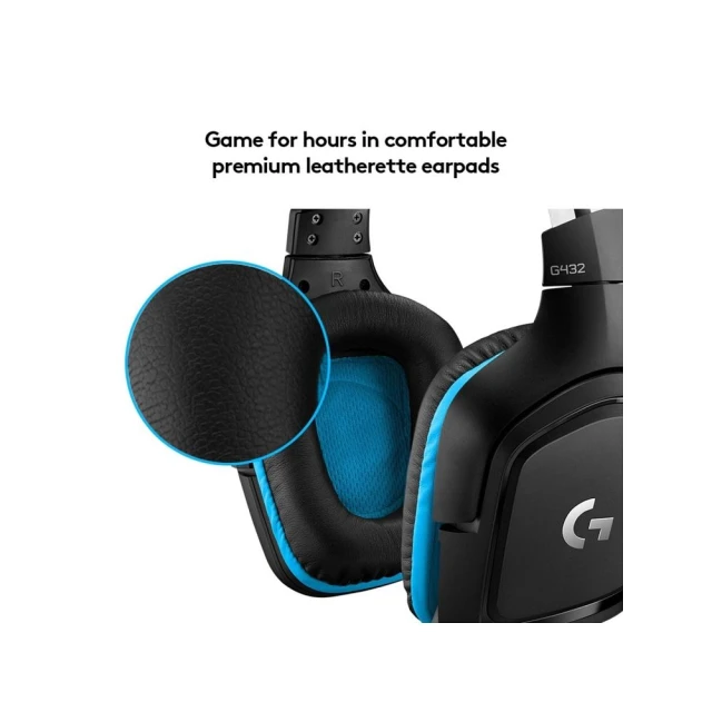 Навушники провідні накладні Jack 3.5 mm з мікрофоном Logitech G432 Black (5099206082410)