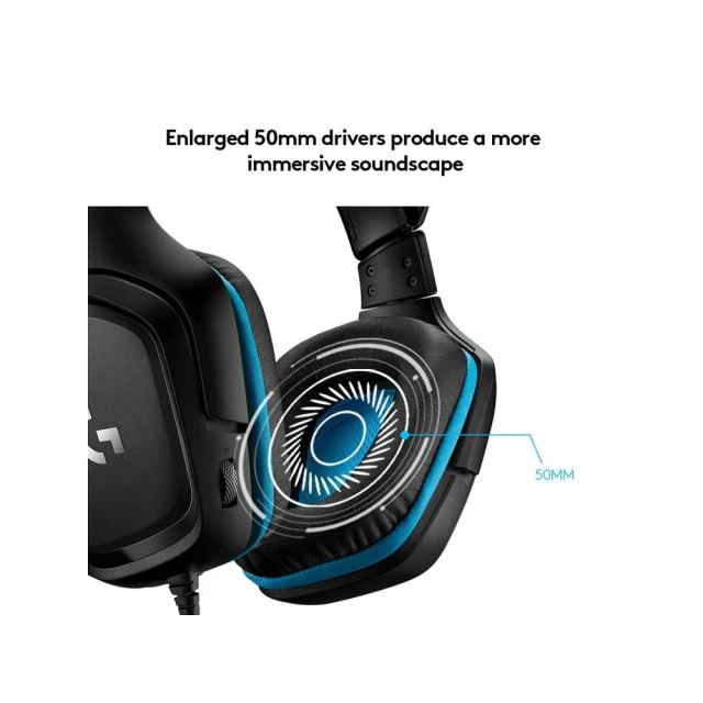 Навушники провідні накладні Jack 3.5 mm з мікрофоном Logitech G432 Black (5099206082410)