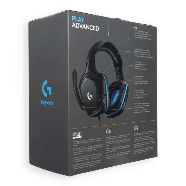 Навушники провідні накладні Jack 3.5 mm з мікрофоном Logitech G432 Black (5099206082410)