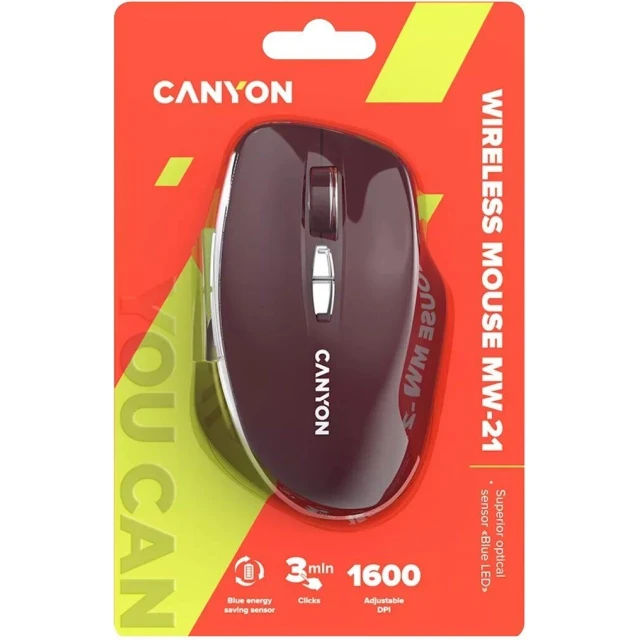 Мишка бездротова Canyon MW-21 Red (5291485015350)
