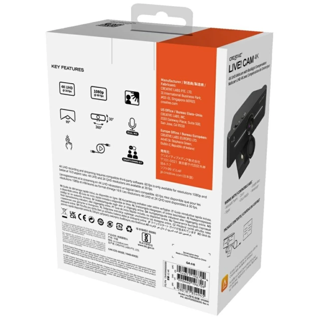 Вебкамера Creative 4K UHD Black (73VF099000000)