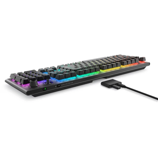 Клавіатура Dell Alienware Tri-Mode AW920K бездротова ігрова RGB LED US розкладка Cherry MX Red Bluetooth Dark Side of the Moon (5397184790373)
