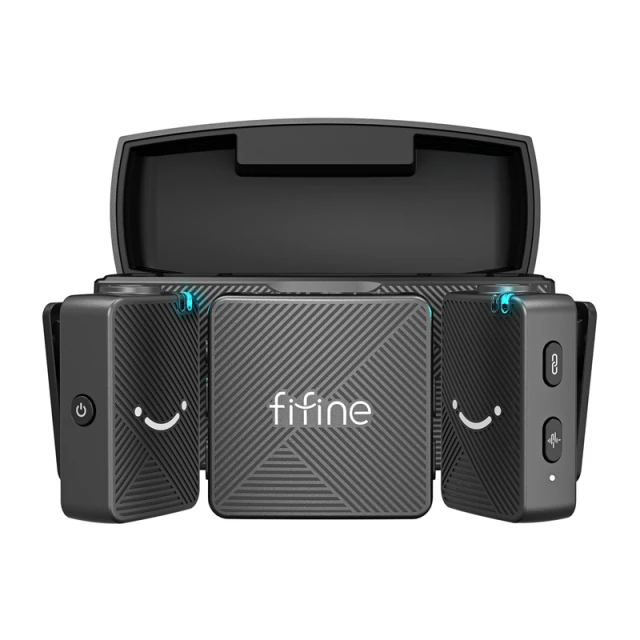 Набір петличних мікрофонів Fifine M9 Black (M9F)