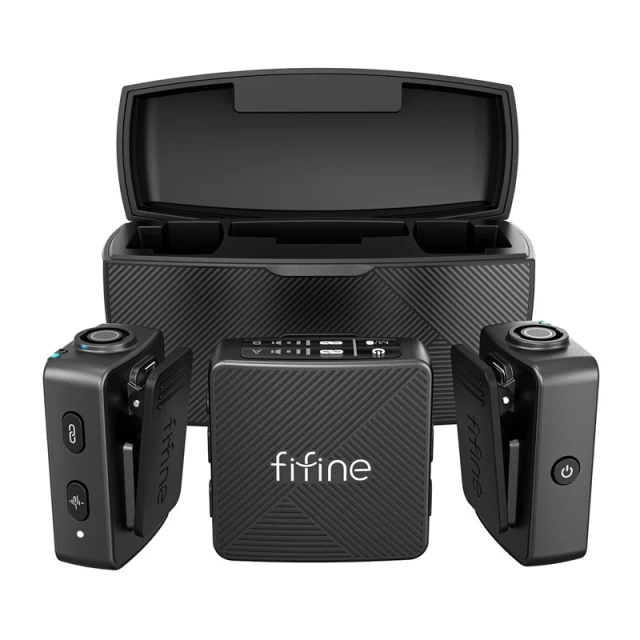 Набір петличних мікрофонів Fifine M9 Black (M9F)