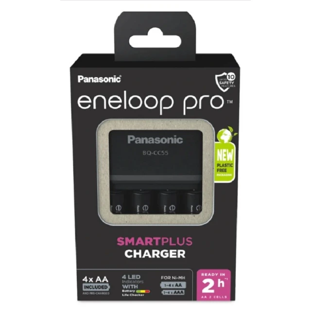 Зарядний пристрій для акумуляторів Panasonic Eneloop Pro Smart Plus + 4 AA 2500 mAh (5410853063919)