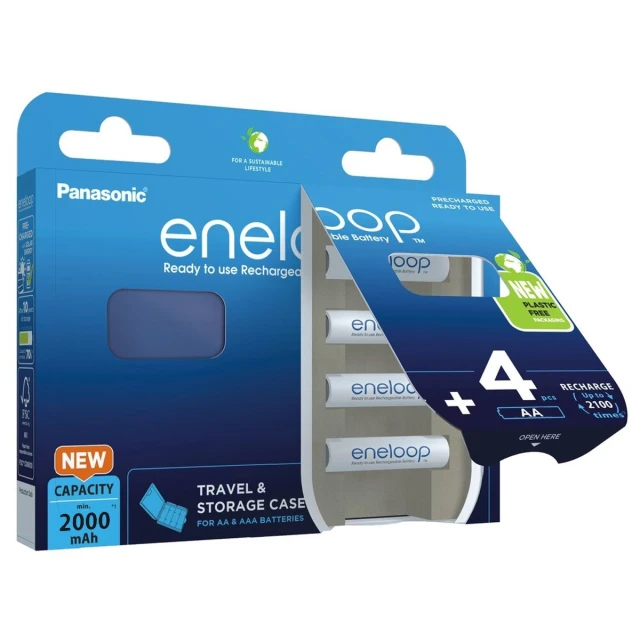 Акумуляторна батарейка Panasonic Eneloop AA 2000 mAh 4 шт з футляром (5410853065043)