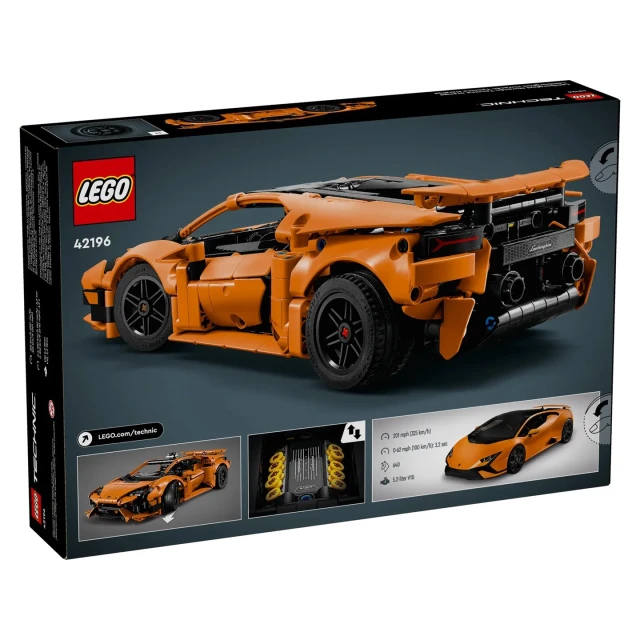 Конструктор LEGO Technic: Оранжевий Lamborghini Huracán Tecnica 806 елементів (42196)