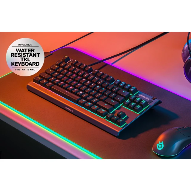 Клавиатура SteelSeries Apex 3 Tenkeyless игровая USB US раскладка (5707119044790)