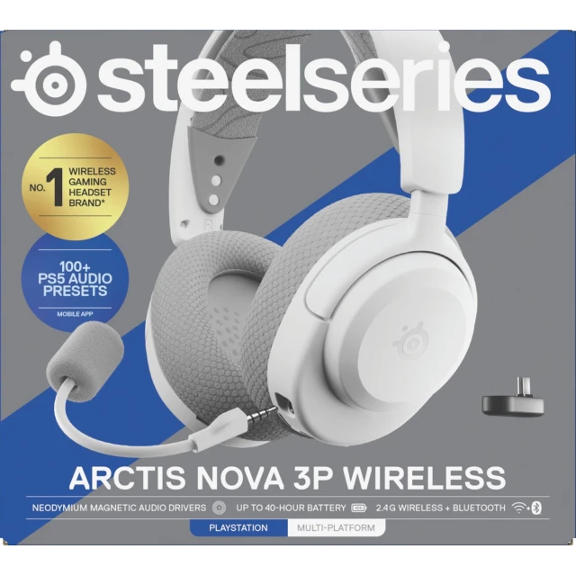 Навушники SteelSeries Arctis Nova 3P Bluetooth White (5707119059534)