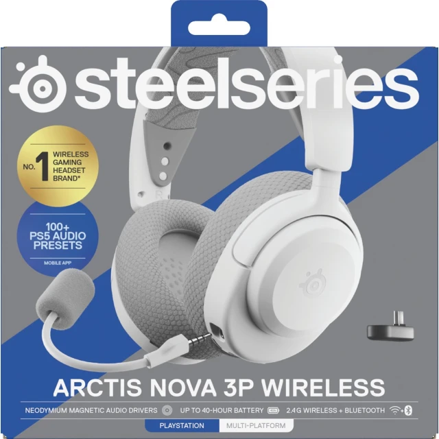 Навушники SteelSeries Arctis Nova 3P Bluetooth White (5707119059534)