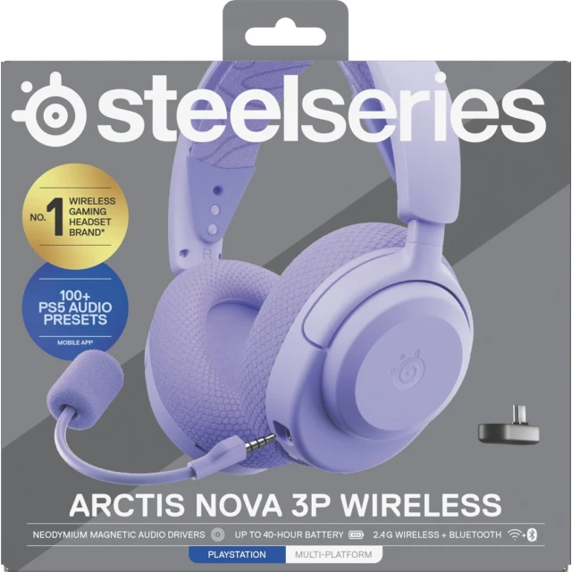 Навушники SteelSeries Arctis Nova 3P Wireless for PlayStation Lavender (5707119061315)