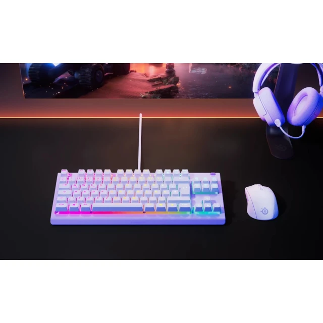 Клавіатура SteelSeries Apex 3 TKL US розкладка Lavender (5707119066075)