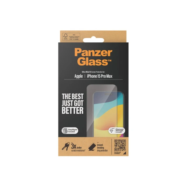Захисне скло PanzerGlass Ultra-Wide Fit з позиціонером для iPhone 15 Pro Max (2812)