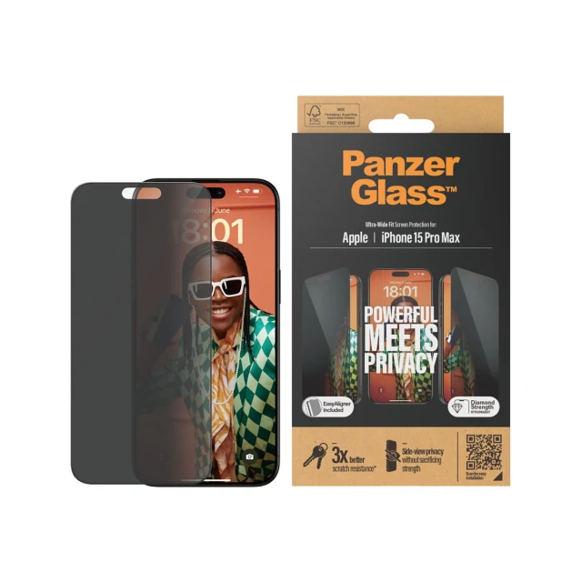 Захисне скло PanzerGlass Ultra-Wide Fit для iPhone 15 Pro Max (P2812)