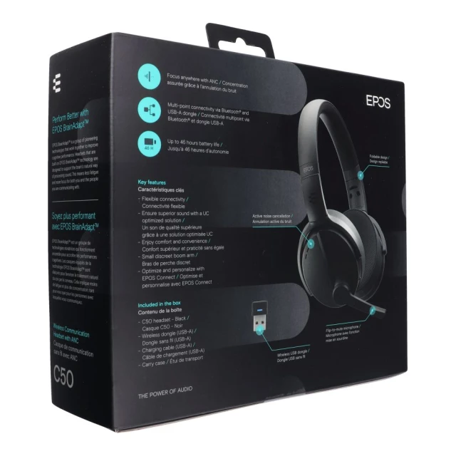 Навушники бездротові накладні Sennheiser Epos C50 Black (5714708009498)