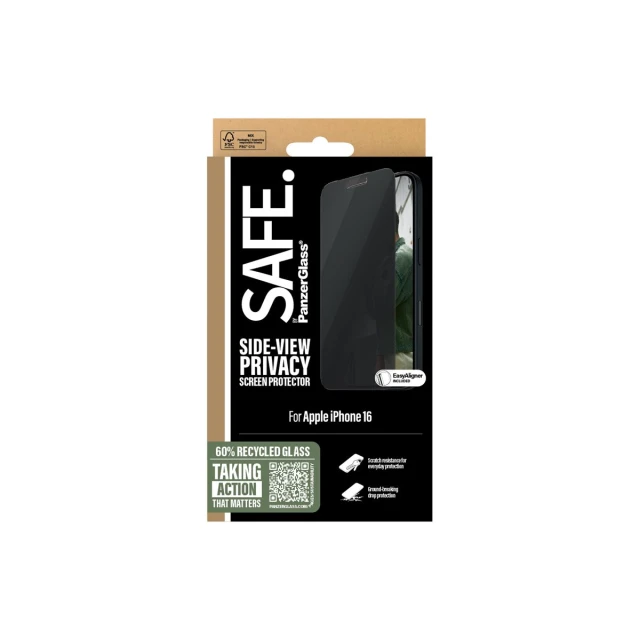 Захисне скло PanzerGlass SAFE Privacy Screen Protector Ultra-Wide Fit для iPhone 16 (5715685002694)