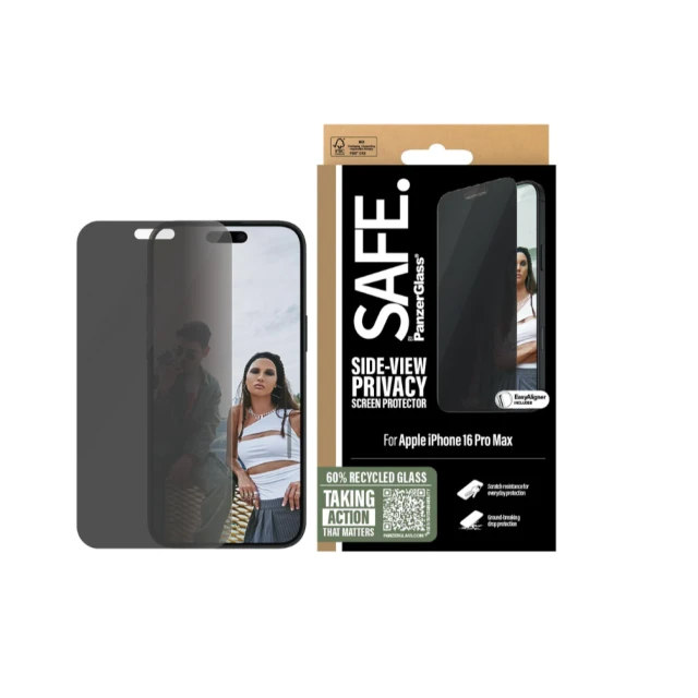 Захисне скло PanzerGlass SAFE Privacy Screen Protector Ultra-Wide Fit для iPhone 16 Pro Max (5715685002809)