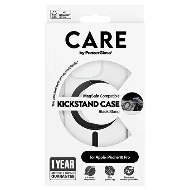 Чохол PanzerGlass Feature Kickstand Case для iPhone 16 Pro Black with MagSafe (1322)