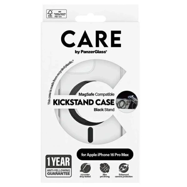 Чохол PanzerGlass Feature Kickstand Case для iPhone 16 Pro Max Black with MagSafe (1324)