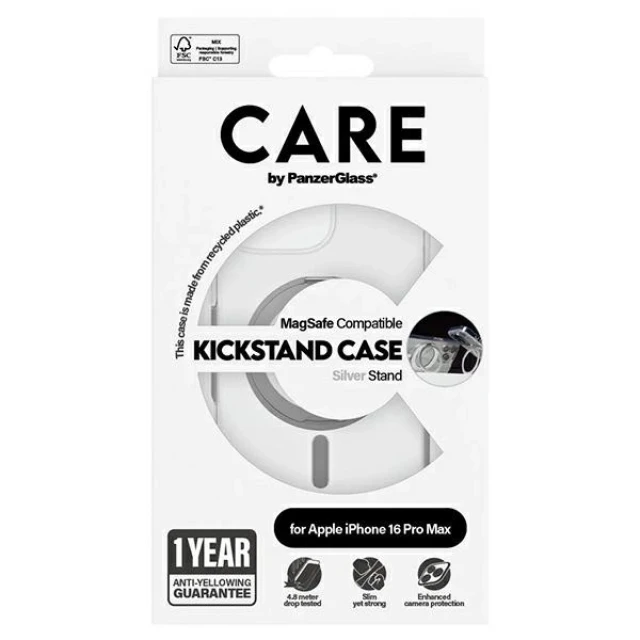 Чохол PanzerGlass Feature Kickstand Case для iPhone 16 Pro Max Silver with MagSafe (1328)