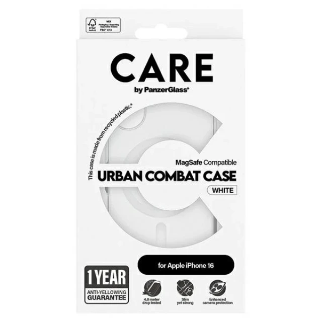 Чохол PanzerGlass Flagship Case для iPhone 16 White with MagSafe (1337)