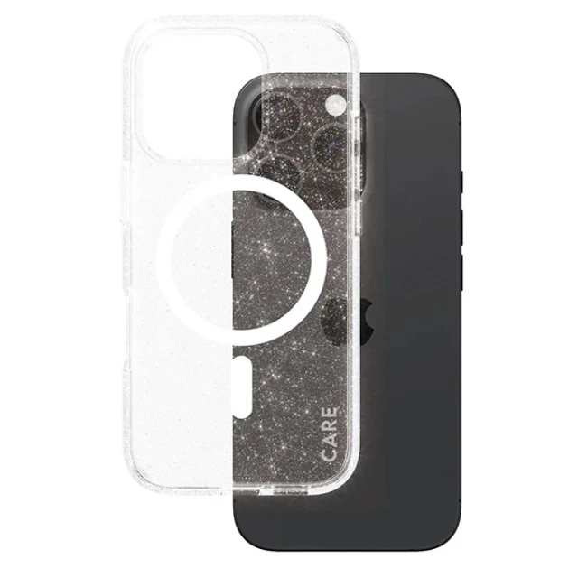 Чохол CARE by PanzerGlass Flagship Star Lit Case для iPhone 16 Pro White with MagSafe (1342)