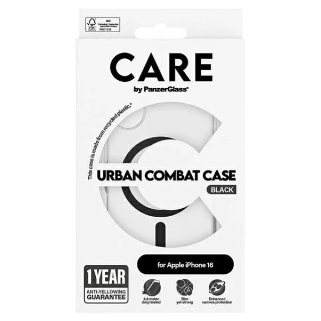 Чохол PanzerGlass Flagship Case для iPhone 16 Black with MagSafe (1345)