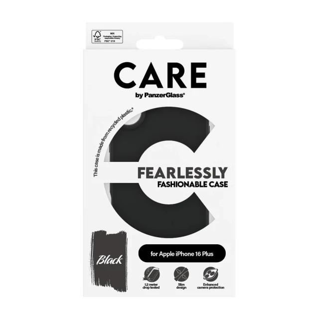 Чохол CARE by PanzerGlass Fashion iPhone 16 Plus Black (5715685004612)