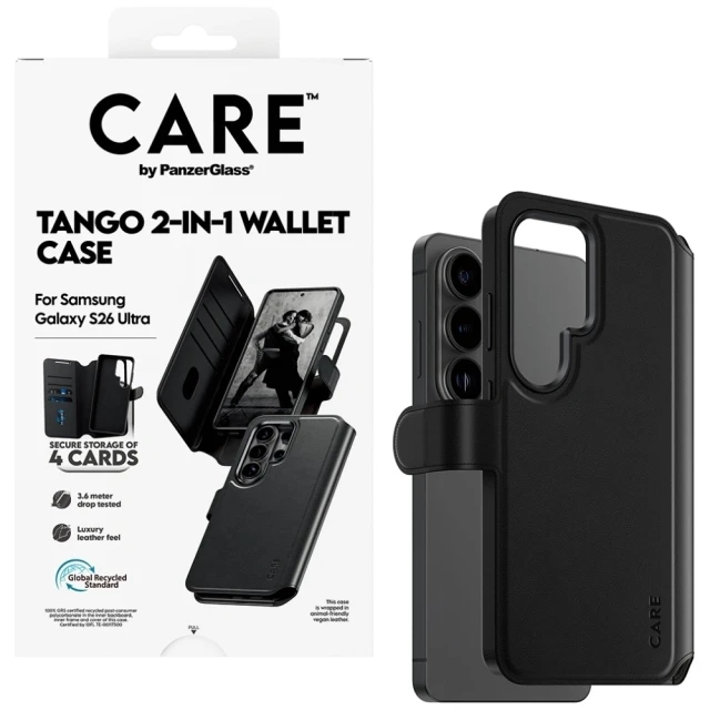 Чохол PanzerGlass Tango 2в1 Wallet для Samsung Galaxy S26 Ultra Black (5715685034077)