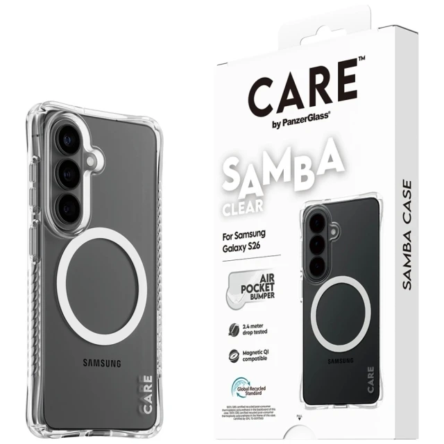 Чохол PanzerGlass Samba Transparent QI для Samsung Galaxy S26 Transparent (5715685034329)