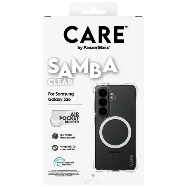 Чохол PanzerGlass Samba Transparent QI для Samsung Galaxy S26 Transparent (5715685034329)