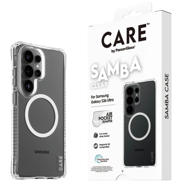 Чохол PanzerGlass Samba для Samsung Galaxy S26 Ultra Transparent Qi (5715685034343)
